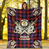 Clan Broun Modern Tartan Gold Courage Symbol Blanket RA67 Clan Brown / Broun Tartan Today